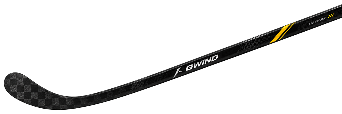 Чёрная хоккейная клюшка GWIND с жёлтыми элементами