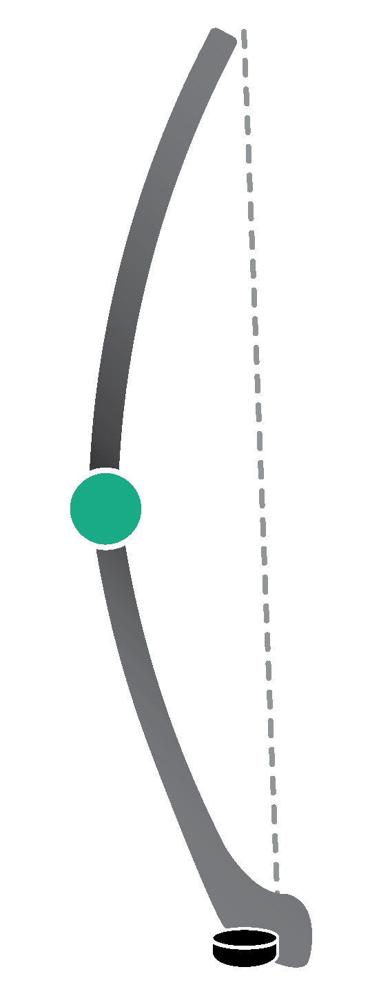 Mid Kick hockey stick flex point diagram